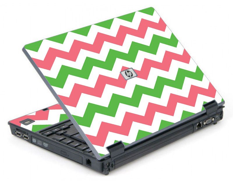 Green Pink Chevron 6710B Laptop Skin