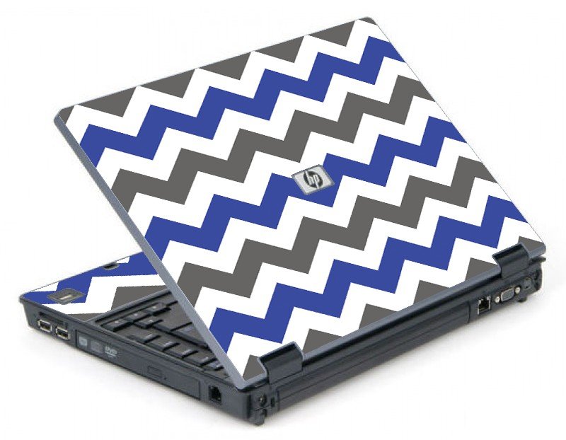 Grey Blue Chevron 6710B Laptop Skin