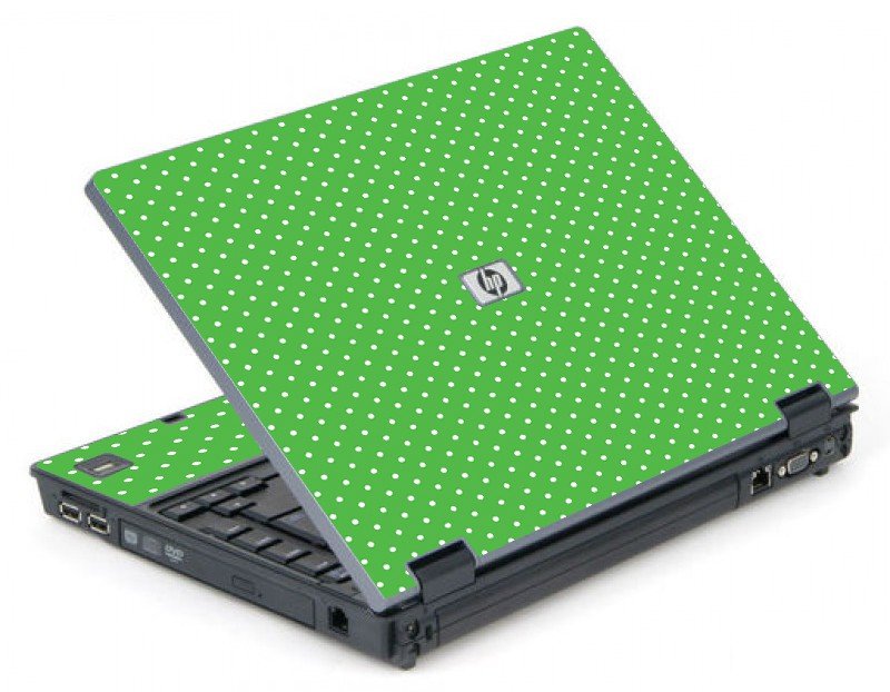 Kelly Green Polka 6710B Laptop Skin