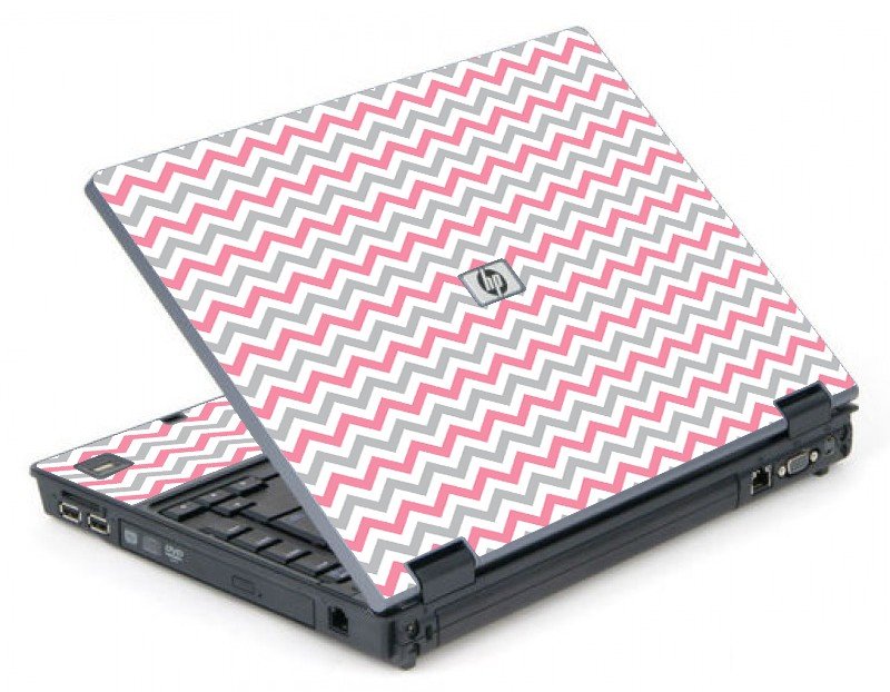 Pink Grey Chevron Waves 6710B Laptop Skin