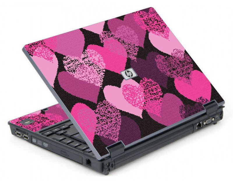 Pink Mosaic Hearts 6710B Laptop Skin