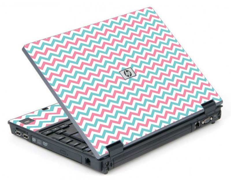 Pink Teal Chevron Waves 6710B Laptop Skin