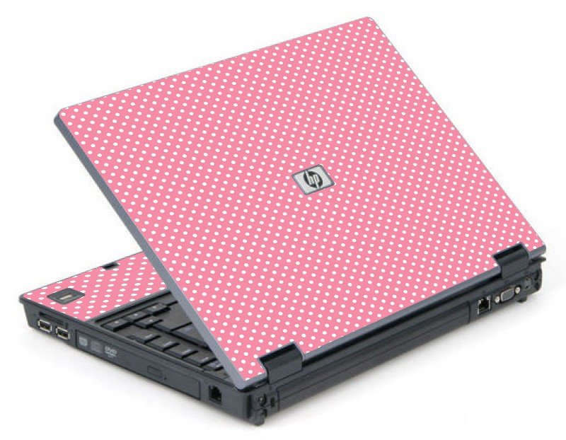 Retro Salmon Polka 6710B Laptop Skin