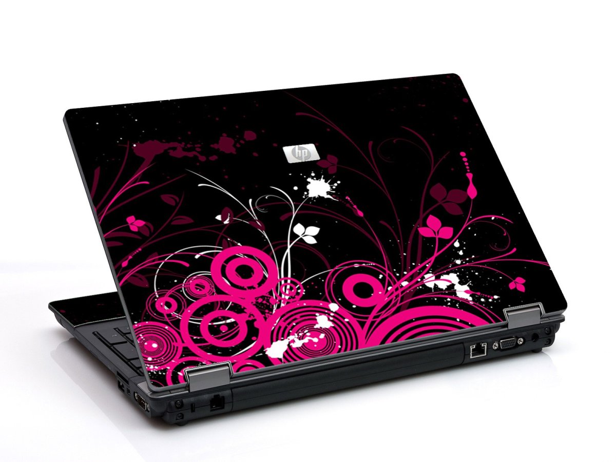 Black Pink Butterfly 6730B Laptop Skin