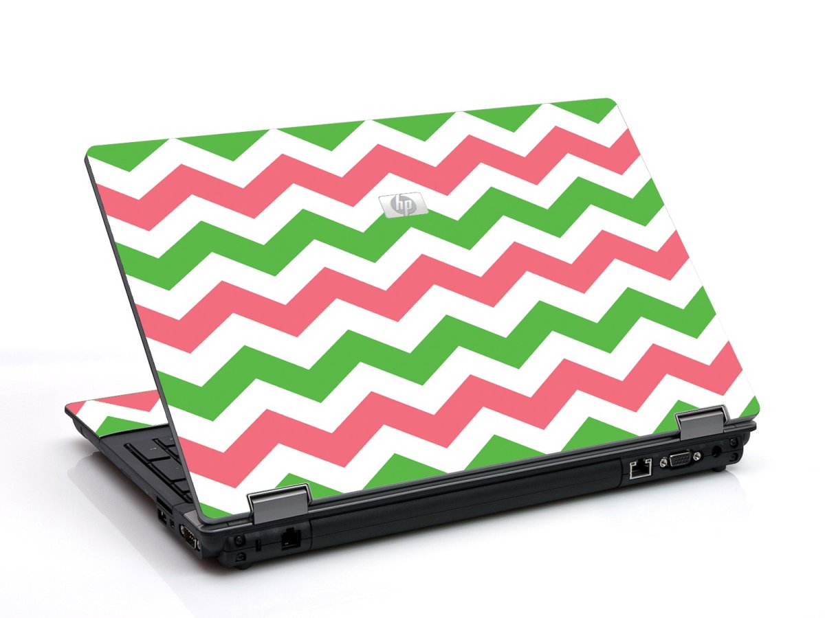Green Pink Chevron 6730B Laptop Skin 