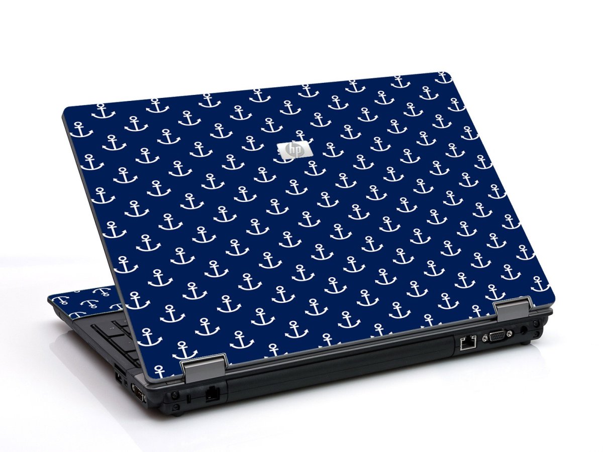 Navy White Anchors 6730B Laptop Skin