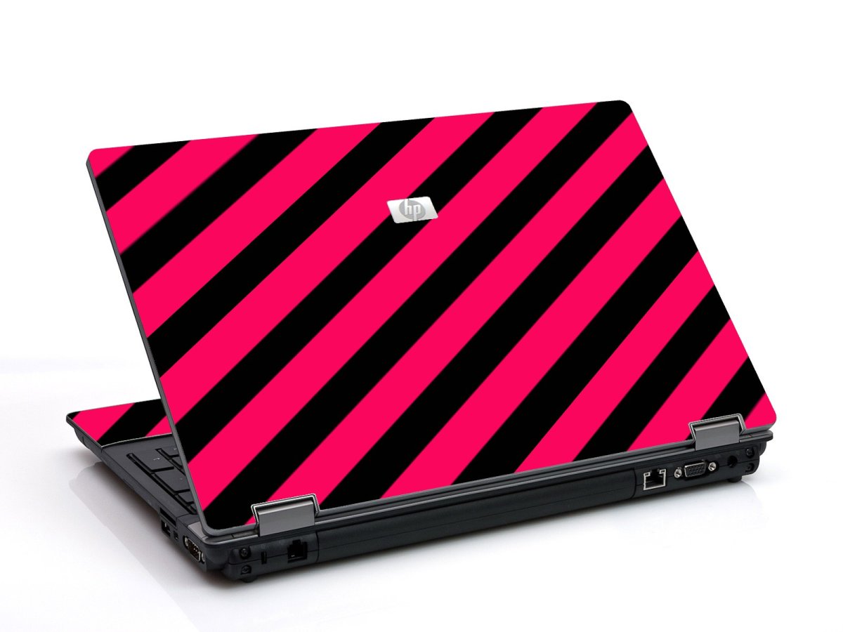 Pink Black Stripes 6730B Laptop Skin