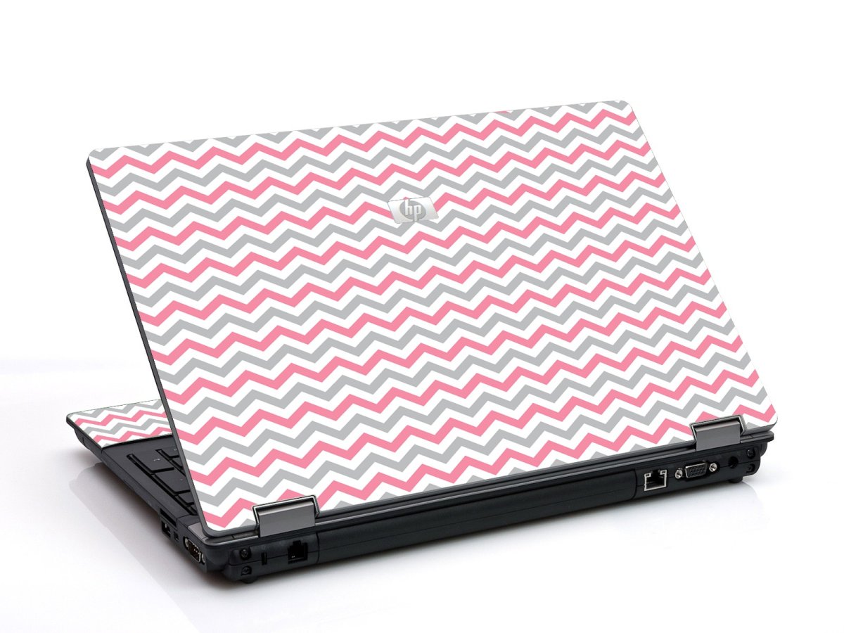 Pink Grey Chevron Waves 6730B Laptop Skin