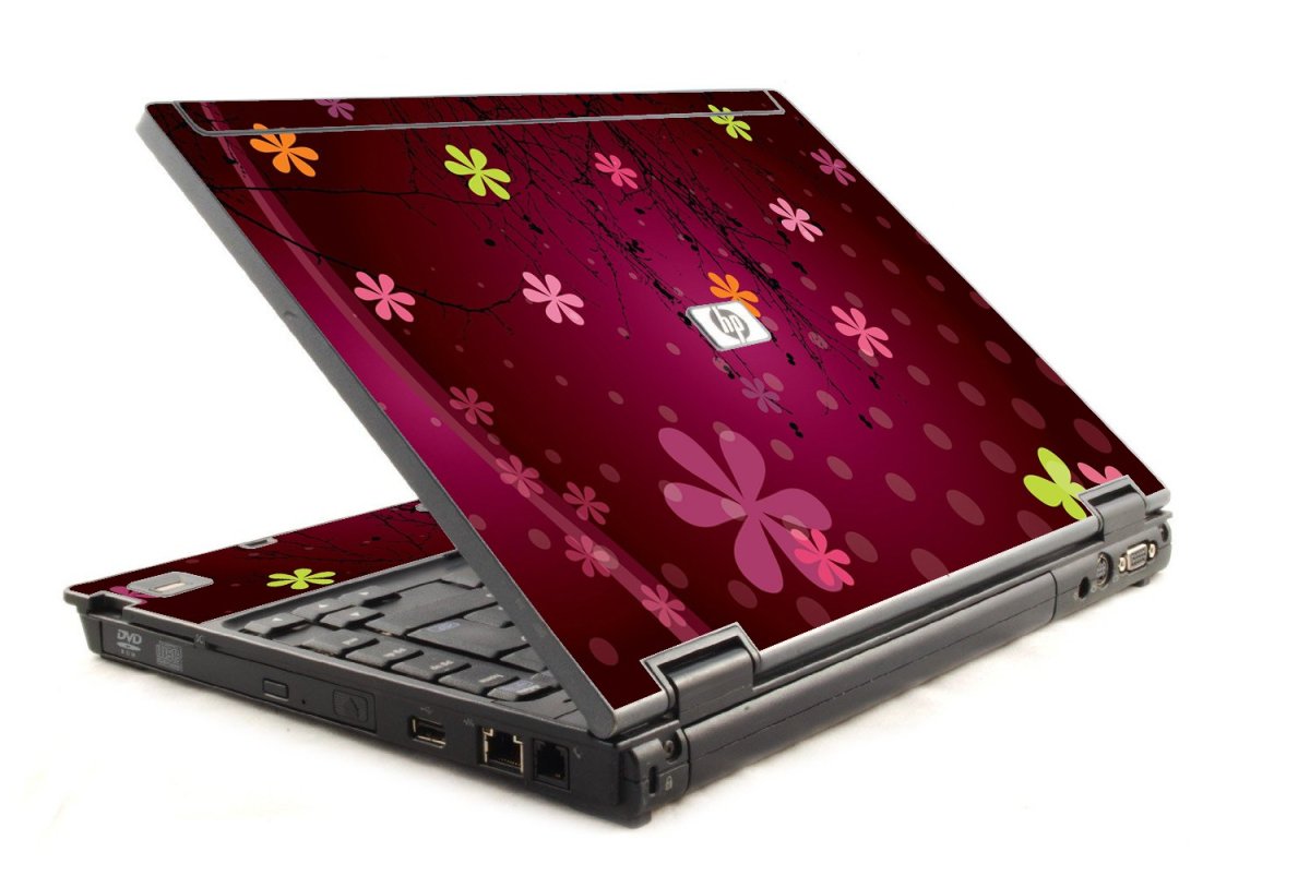 Retro Pink Flowers 6930P Laptop Skin