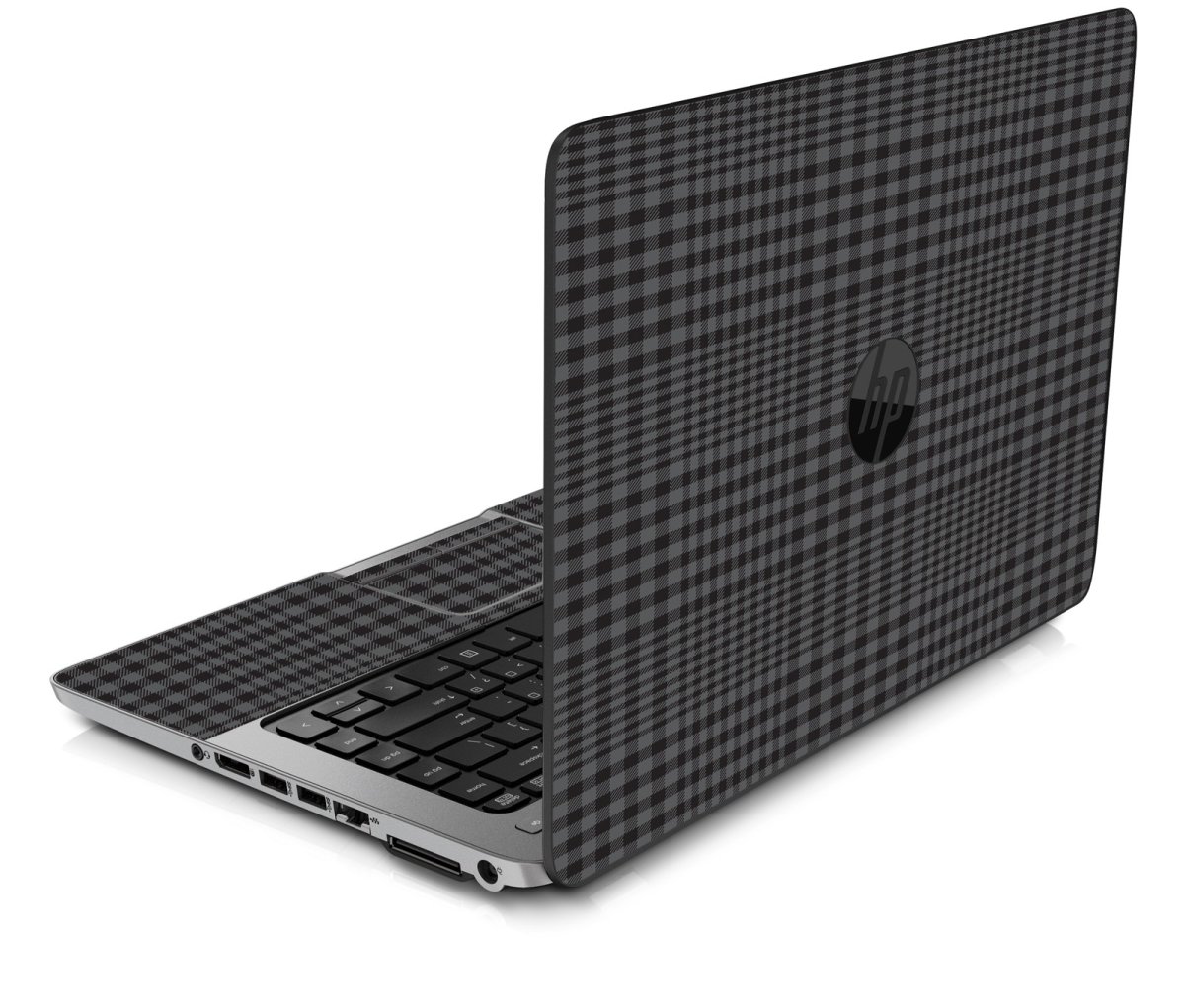 HP Pavilion 15-BS BLACK PLAID Laptop Skin