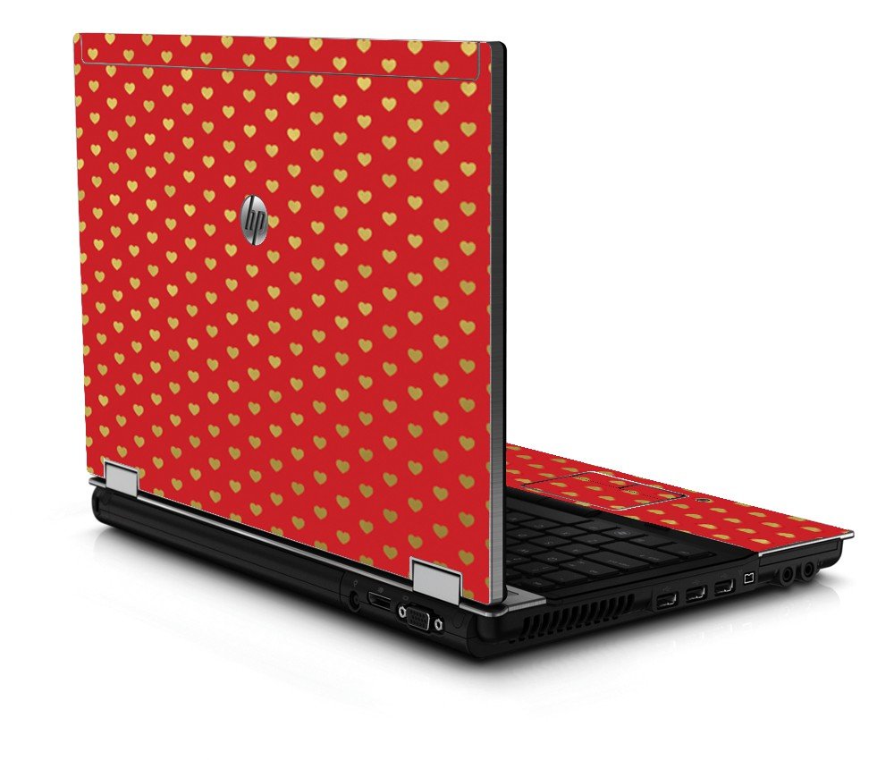 Red Gold Hearts 8440P Laptop Skin