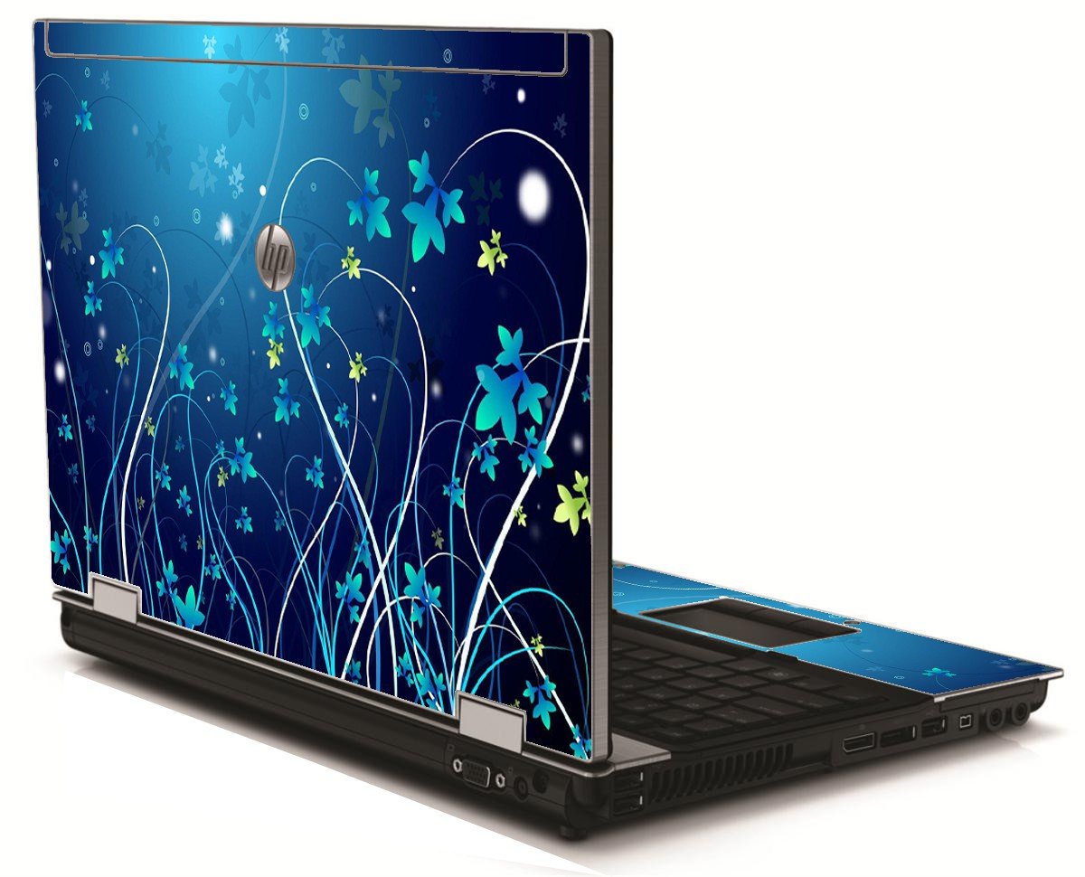 Blue Flowers HP 8540W Laptop Skin