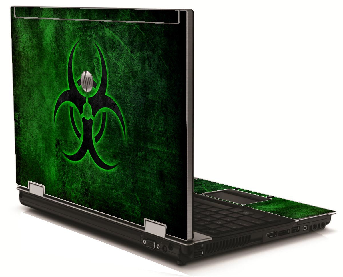 Green Biohazard HP 8540W Laptop Skin