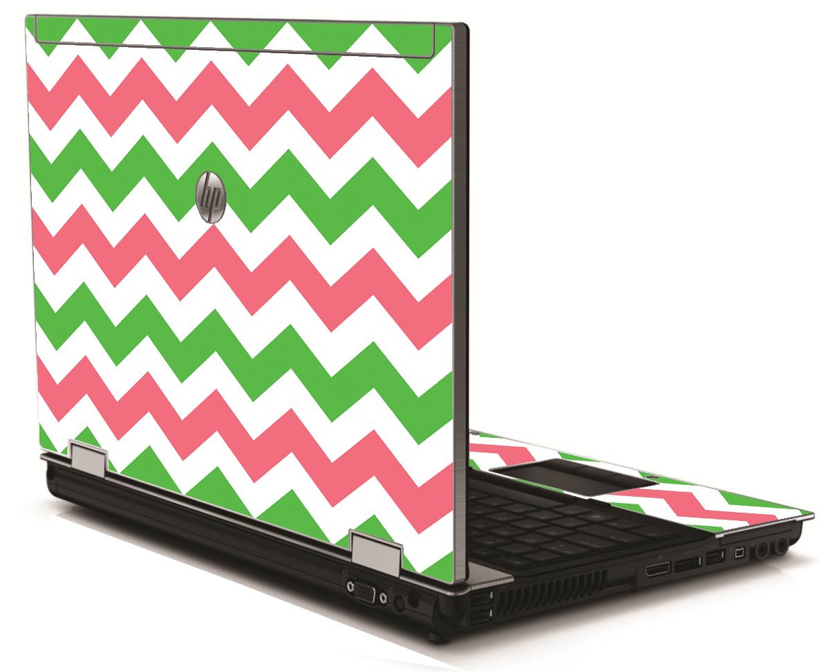 Green Pink Chevron HP 8540W Laptop Skin