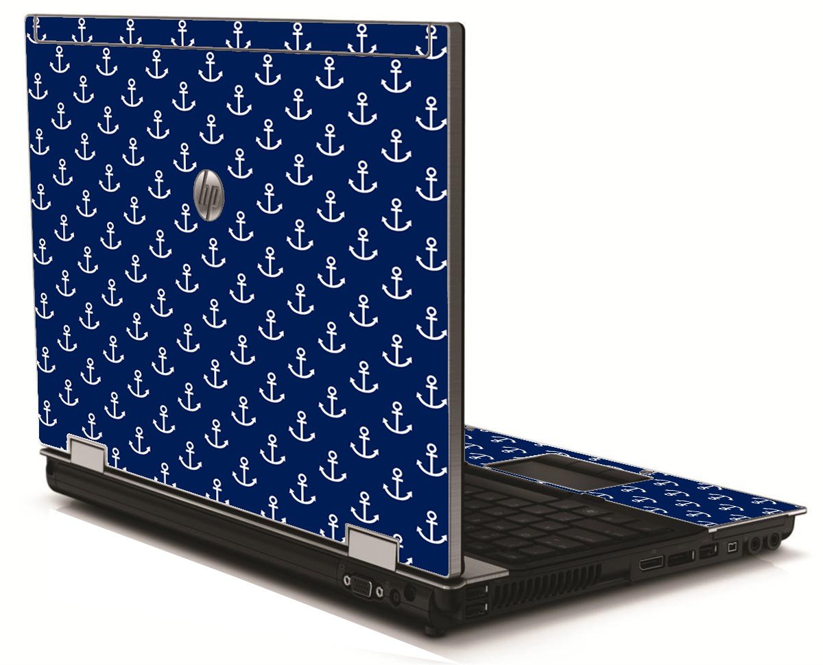 Navy White Anchors HP 8540W Laptop Skin