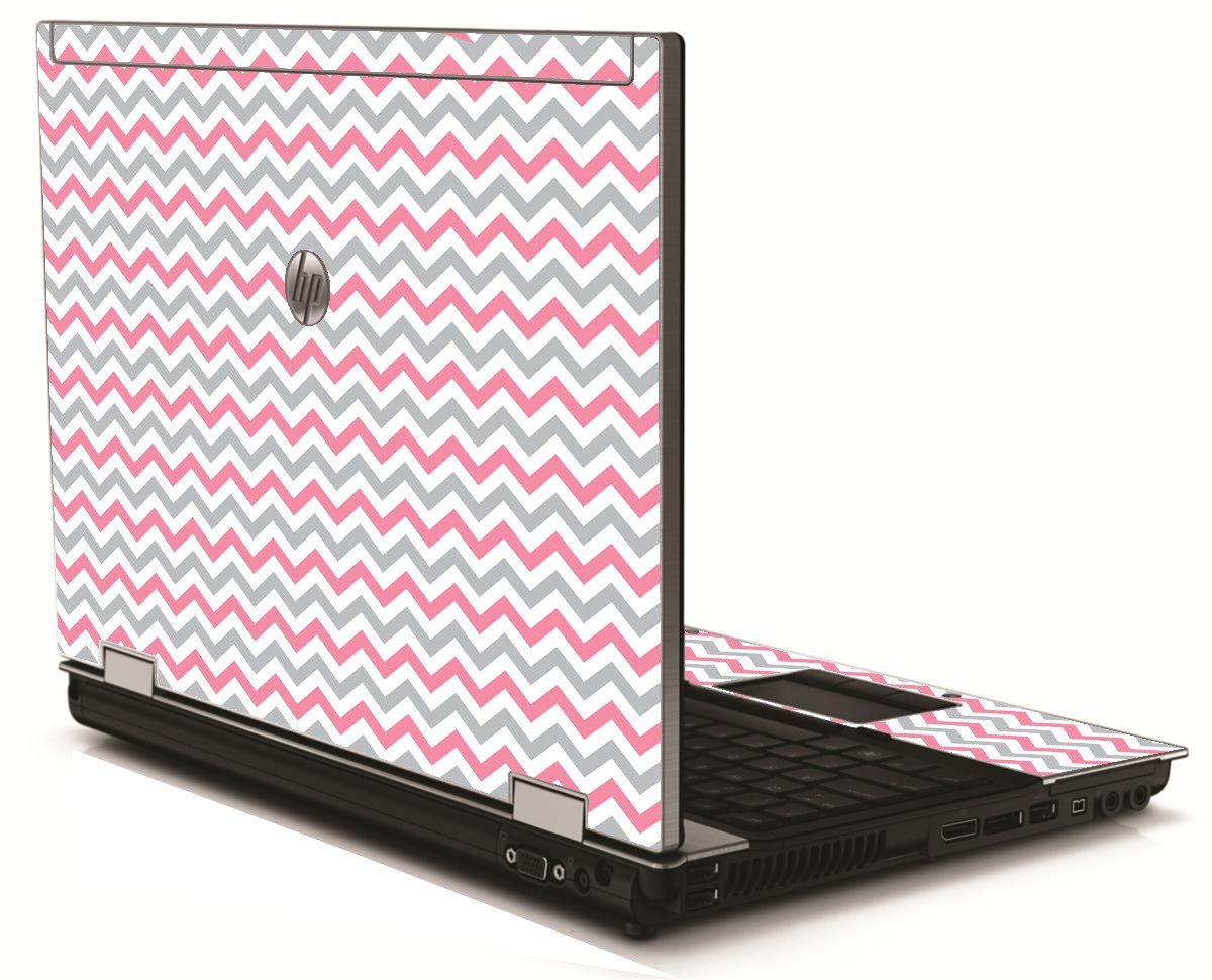 Pink Grey Chevron Waves HP 8540W Laptop Skin