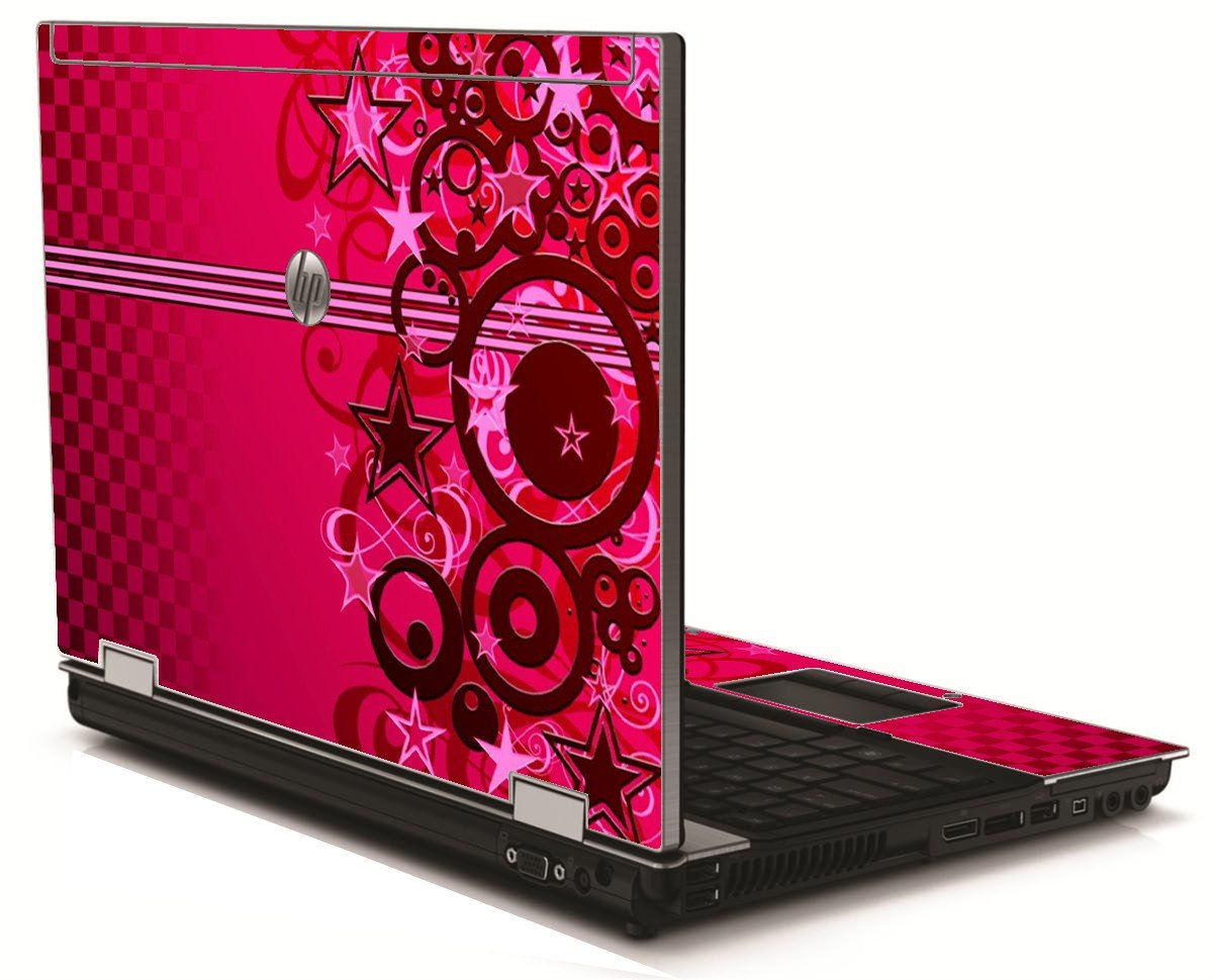 Pink Grunge Stars HP 8540W Laptop Skin