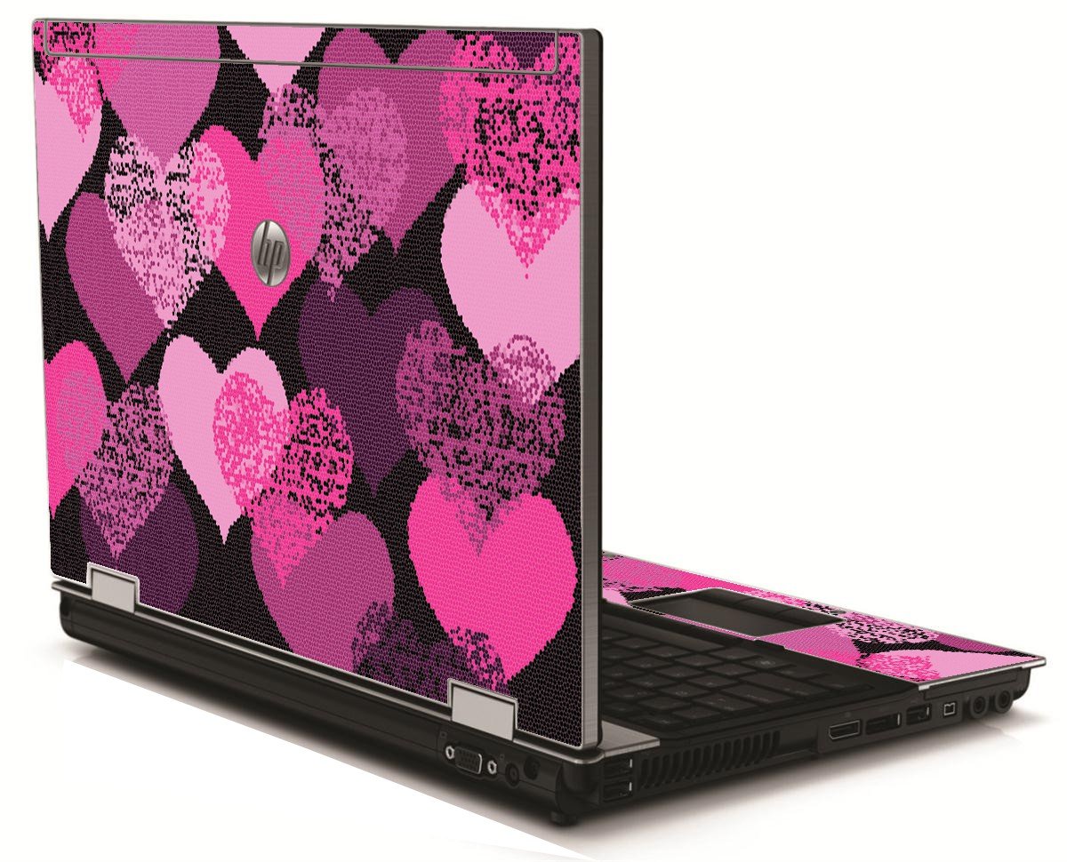 Pink Mosaic Hearts HP 8540W Laptop Skin