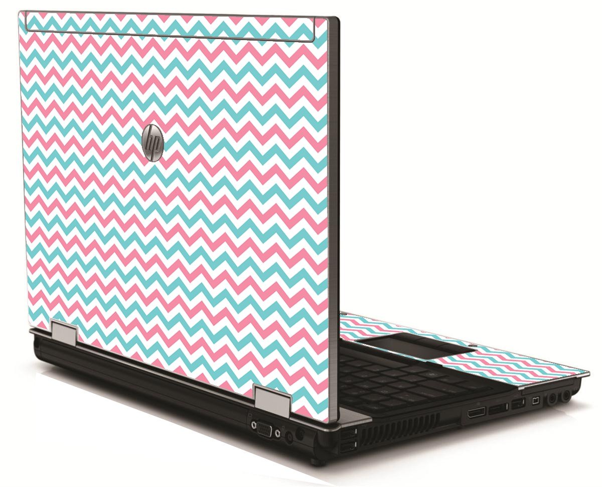 Pink Teal Chevron Waves HP 8540W Laptop Skin