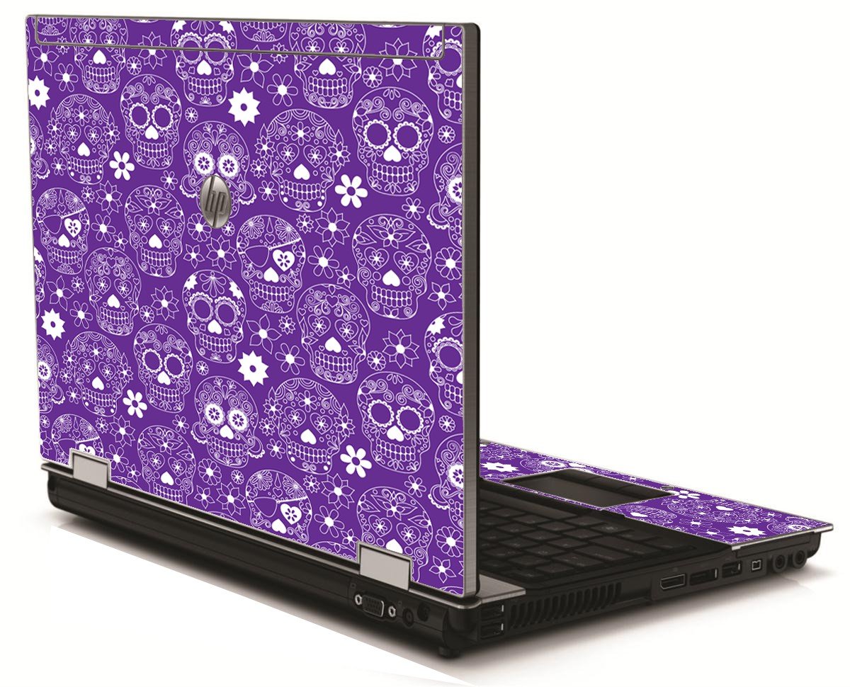 Purple Sugar Skulls HP 8540W Laptop Skin