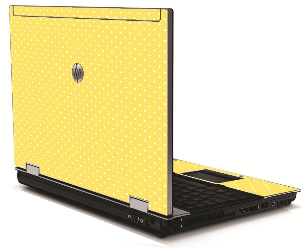 Yellow Polka Dot HP 8540W Laptop Skin