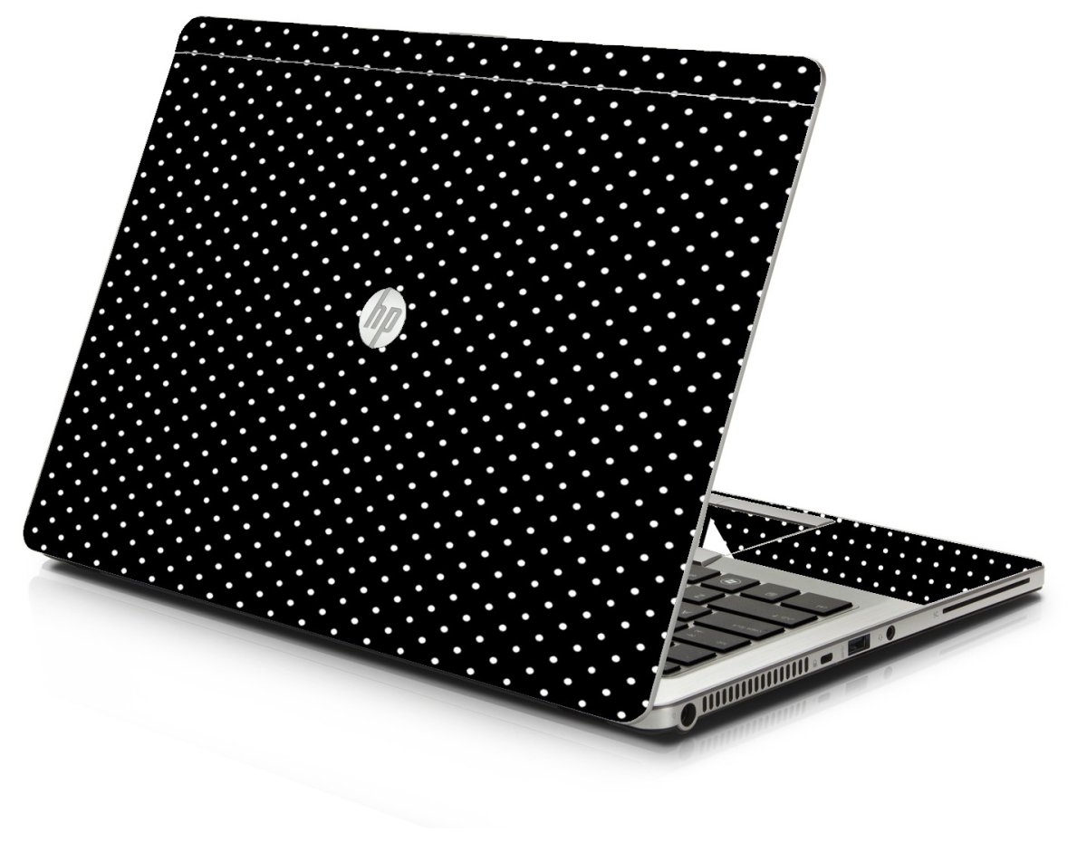 Black Polka Dots HP 9470M Laptop Skin