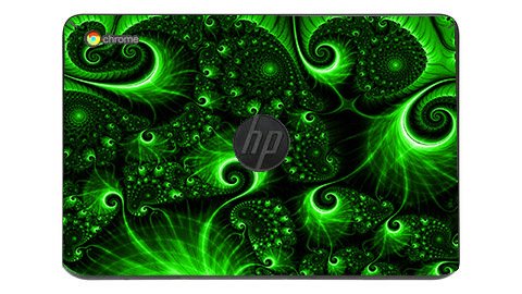 HP Chromebook 11A G6 EE GREEN SWIRLS Laptop Skin