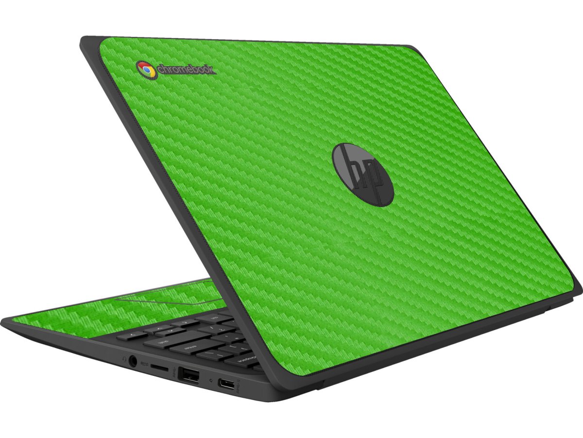 HP Chromebook 11 G8 G9 EE GREEN CARBON FIBER Laptop Skin
