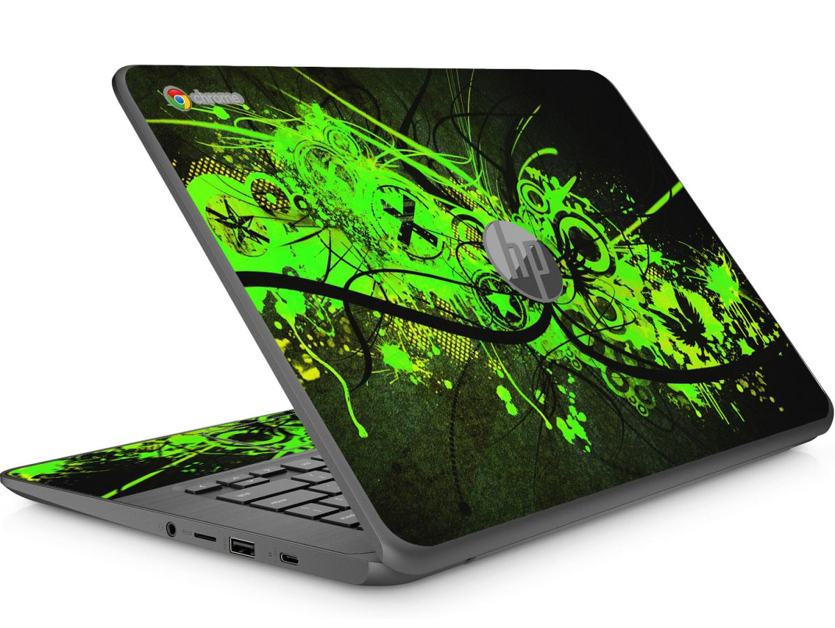 HP Chromebook 14 G5 GRAFFITI GREEN Laptop Skin