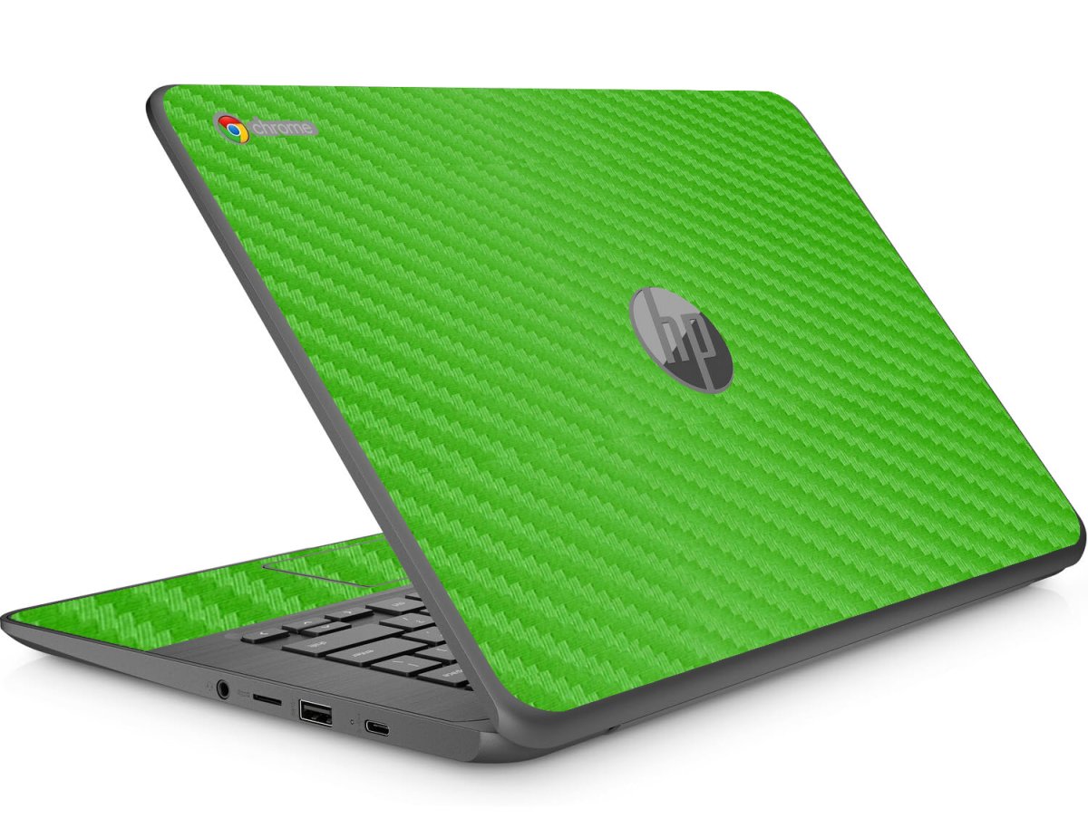 HP Chromebook 14 G5 GREEN CARBON FIBER Laptop Skin