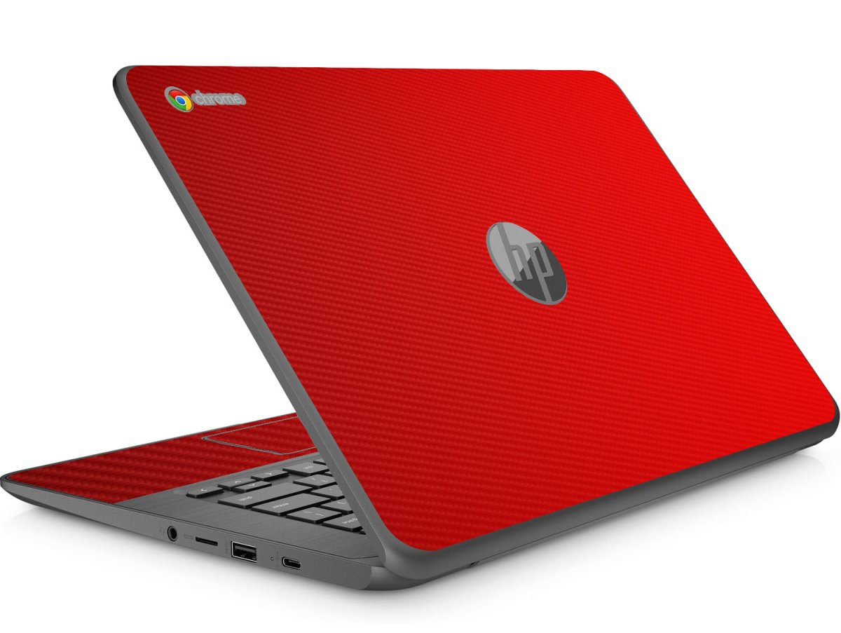 HP Chromebook 14 G5 RED CARBON FIBER Laptop Skin