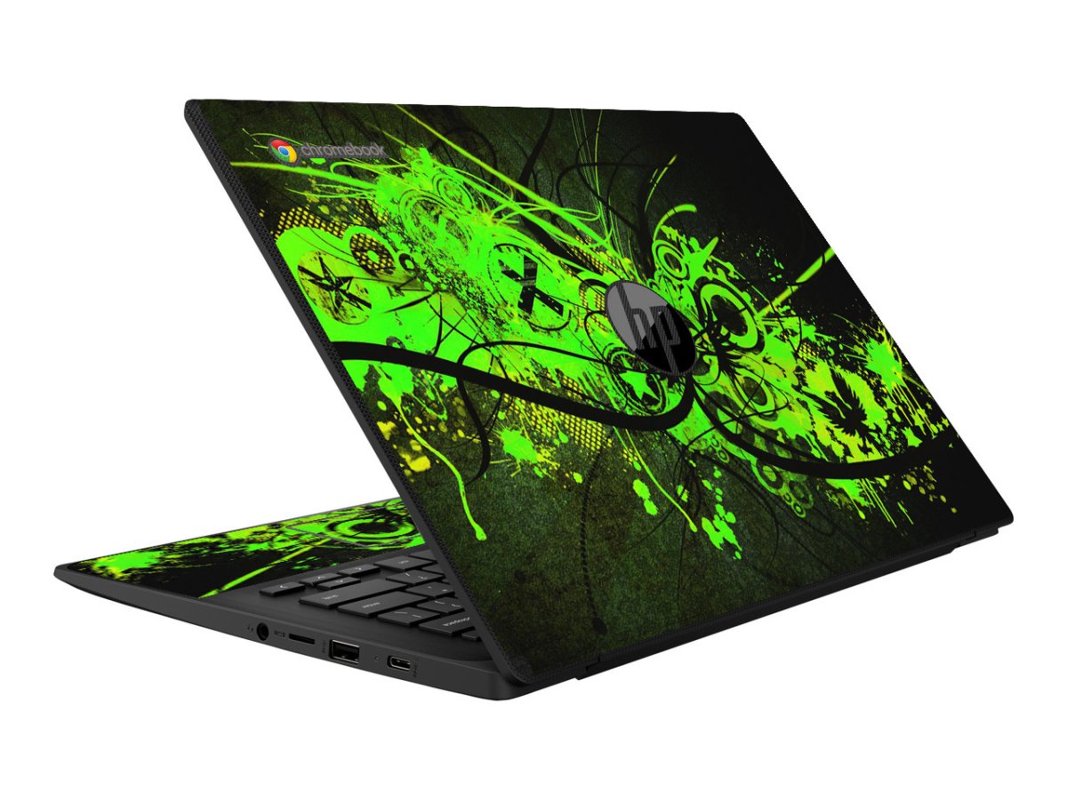 HP Chromebook 14 G6 G7 GRAFFITI GREEN Laptop Skin