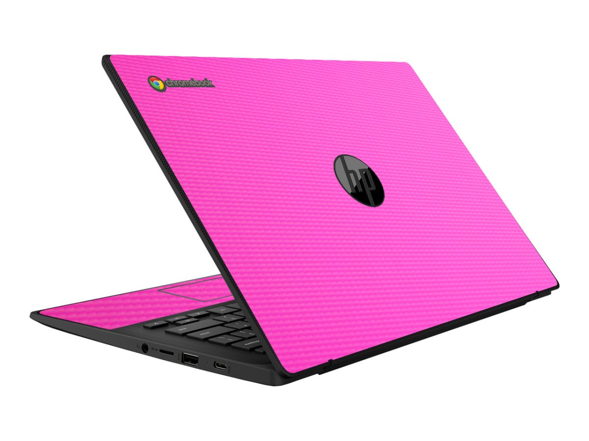 HP Chromebook 14 G6 G7 PINK CARBON FIBER Laptop Skin
