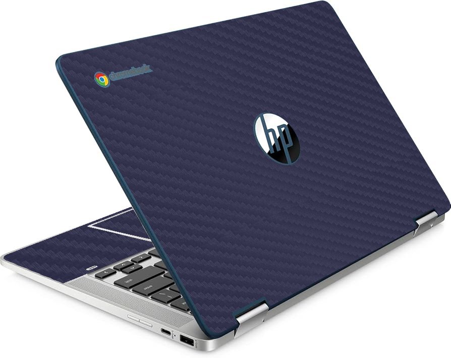 HP Chromebook X360 14A CA0790WM BLUE CARBON FIBER Laptop Skin