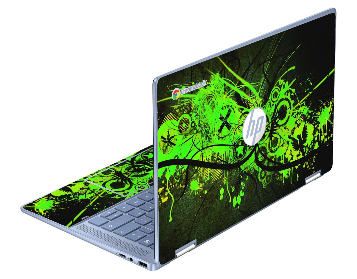 HP Chromebook X360 14B-CD0130WM GRAFFITI GREEN Laptop Skin