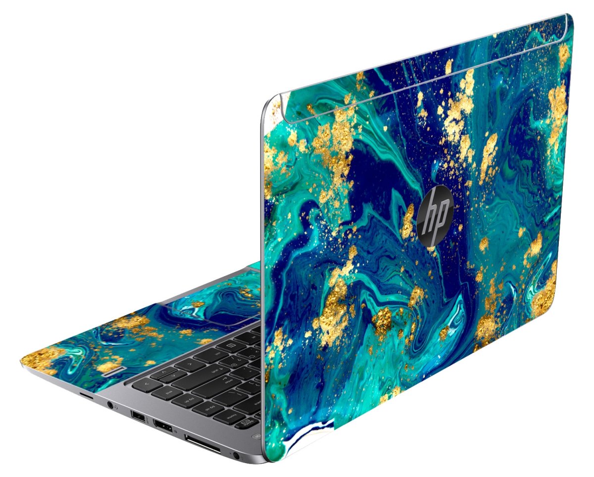 HP EliteBook Folio 1040 G1 BLUE AND GOLD MARBLE  Laptop Skin
