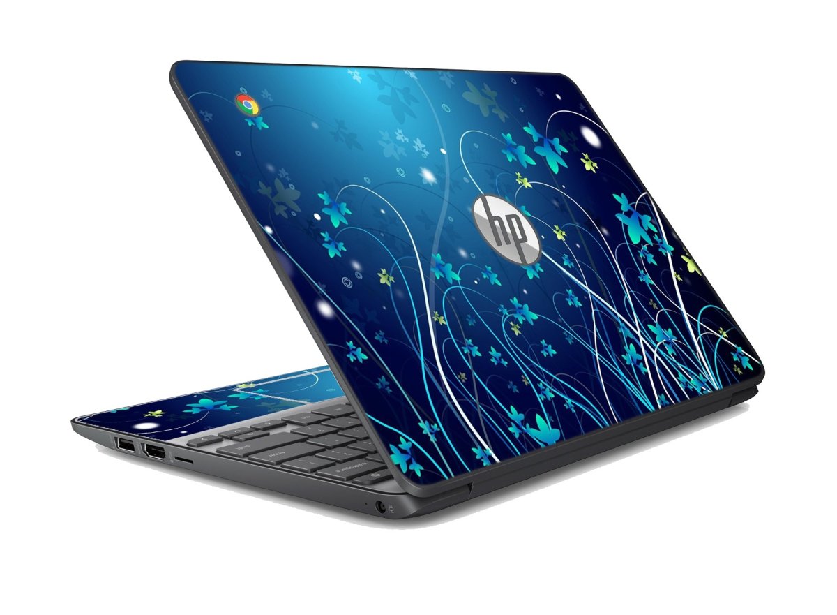 HP Chromebook 14 G1 BLUE FLOWERS Laptop Skin