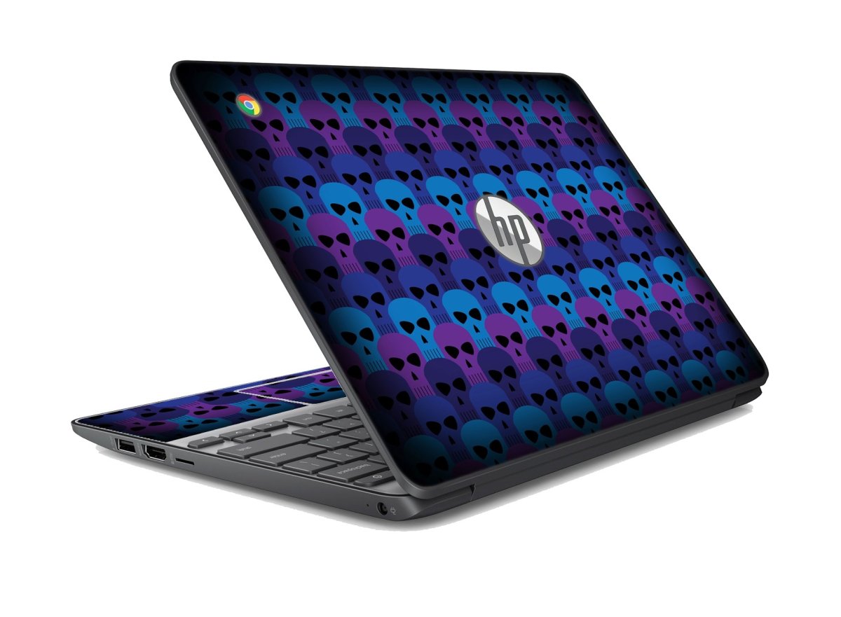 HP Chromebook 14 G3 BLUE SKULLS Laptop Skin