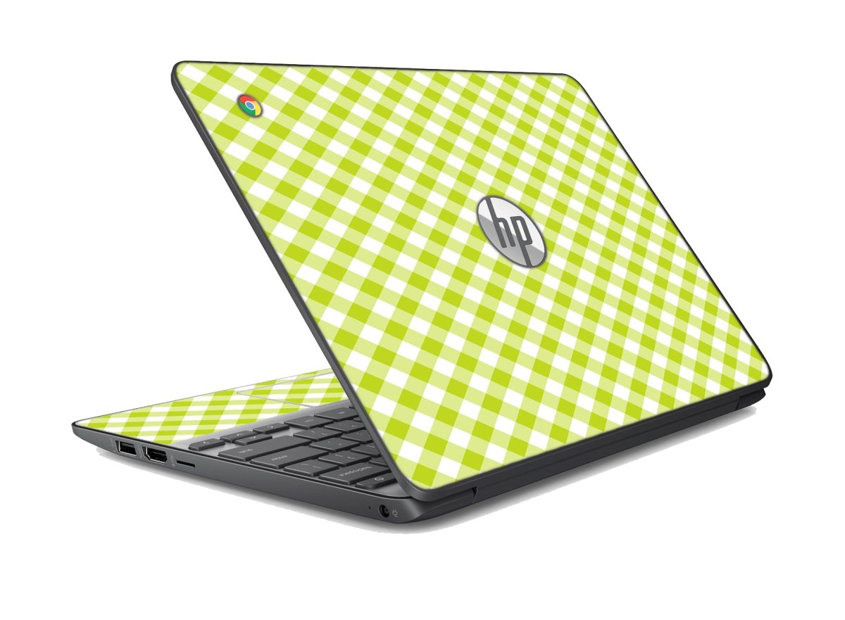 HP Chromebook 14 G3 GREEN CHECKERED Laptop Skin