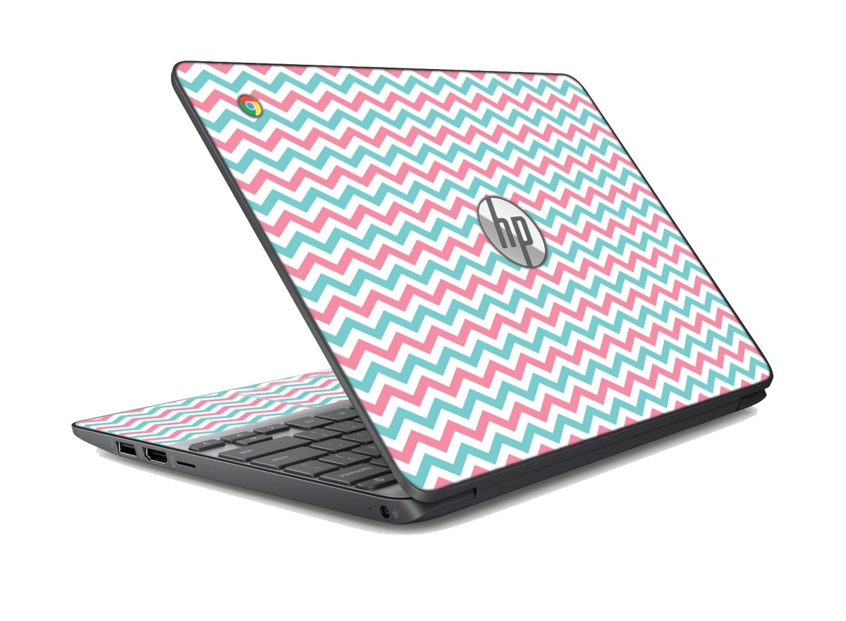HP Chromebook 14 G3 PINK TEAL CHEVRON Laptop Skin