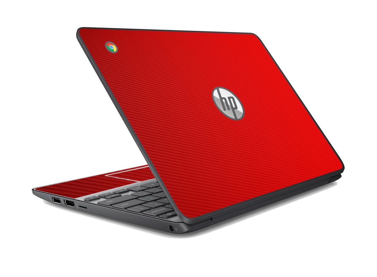 HP Chromebook 14 G1 SMB RED CARBON FIBER Laptop Skin