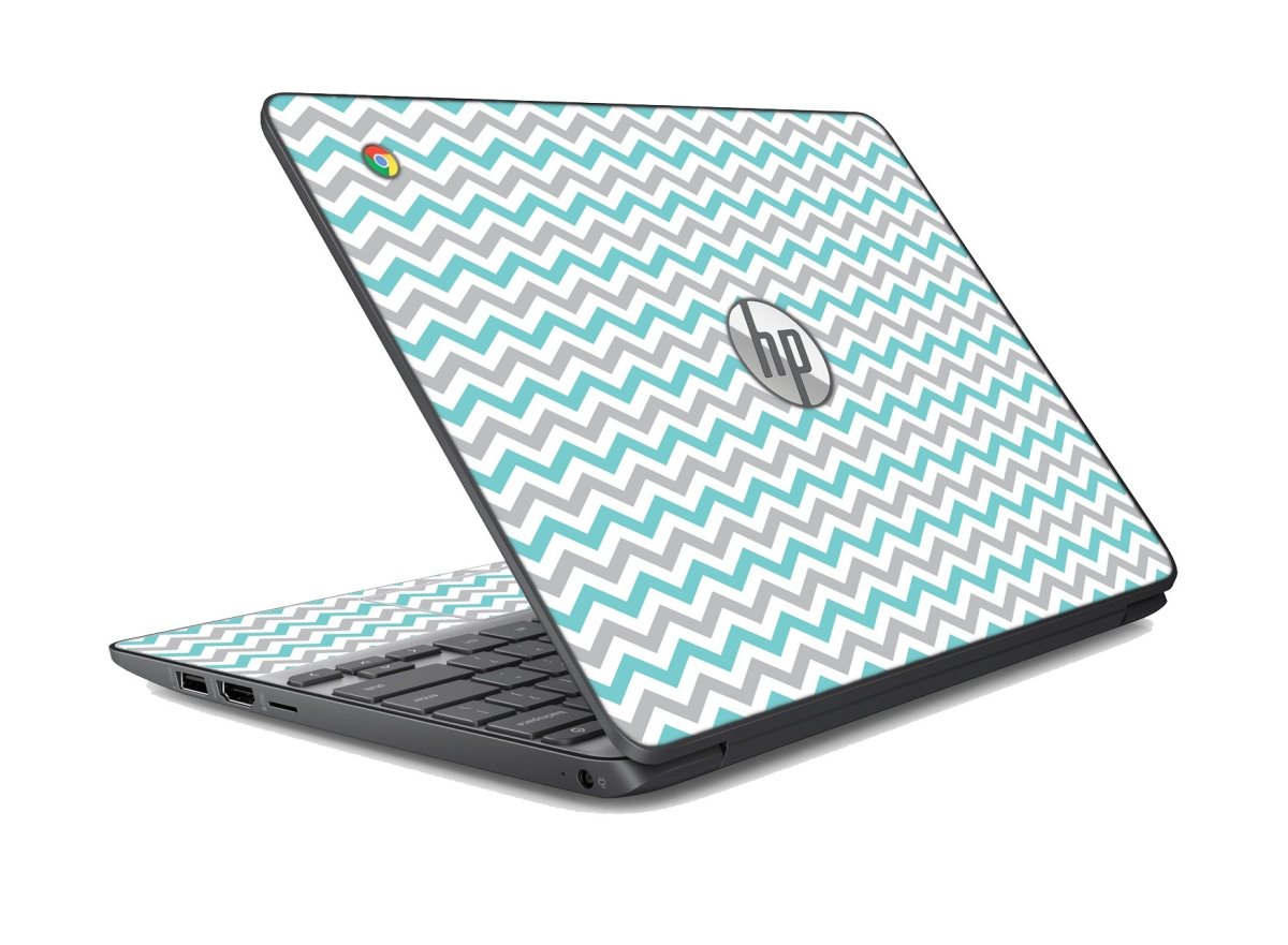 HP Chromebook 11 G5 TEAL GREY CHEVRON Laptop Skin