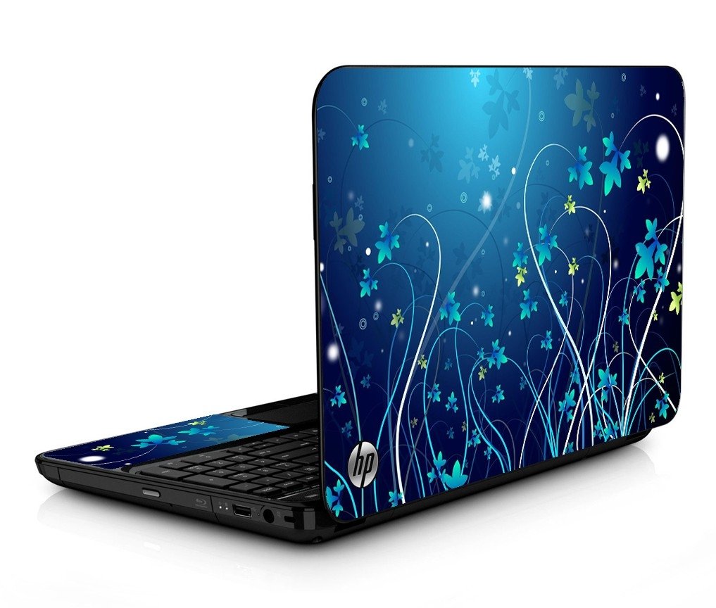 HP Mini 1104 BLUE FLOWERS Laptop Skin