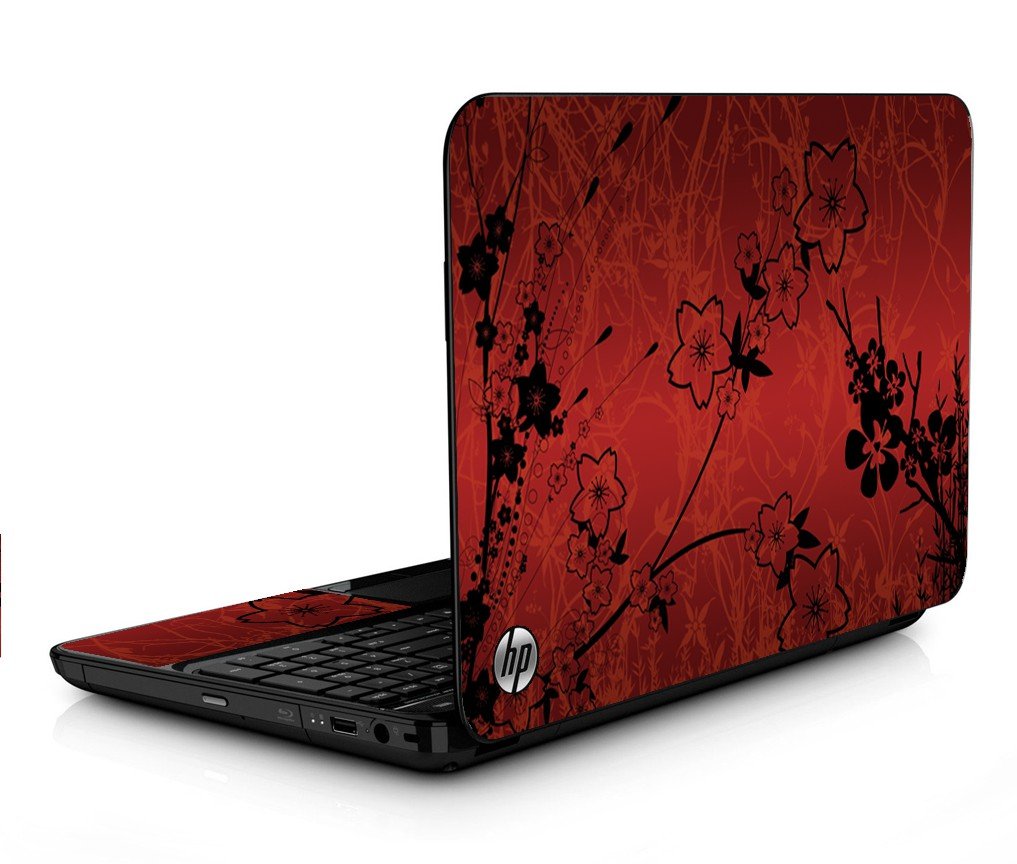 Retro Red Flowers HPG6 Laptop Skin
