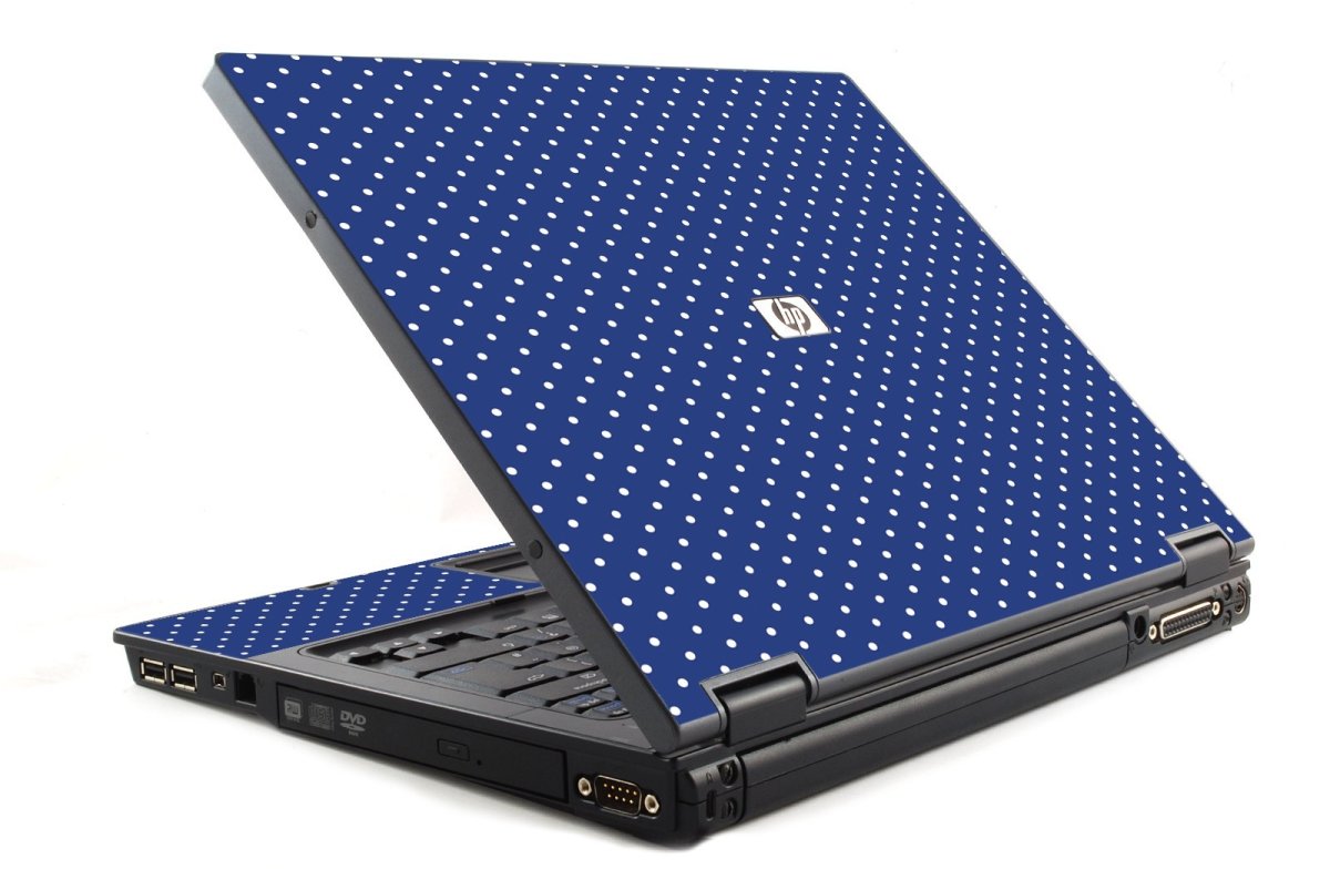 HP Compaq NC6400 NAVY BLUE POLKA DOTS Laptop Skin