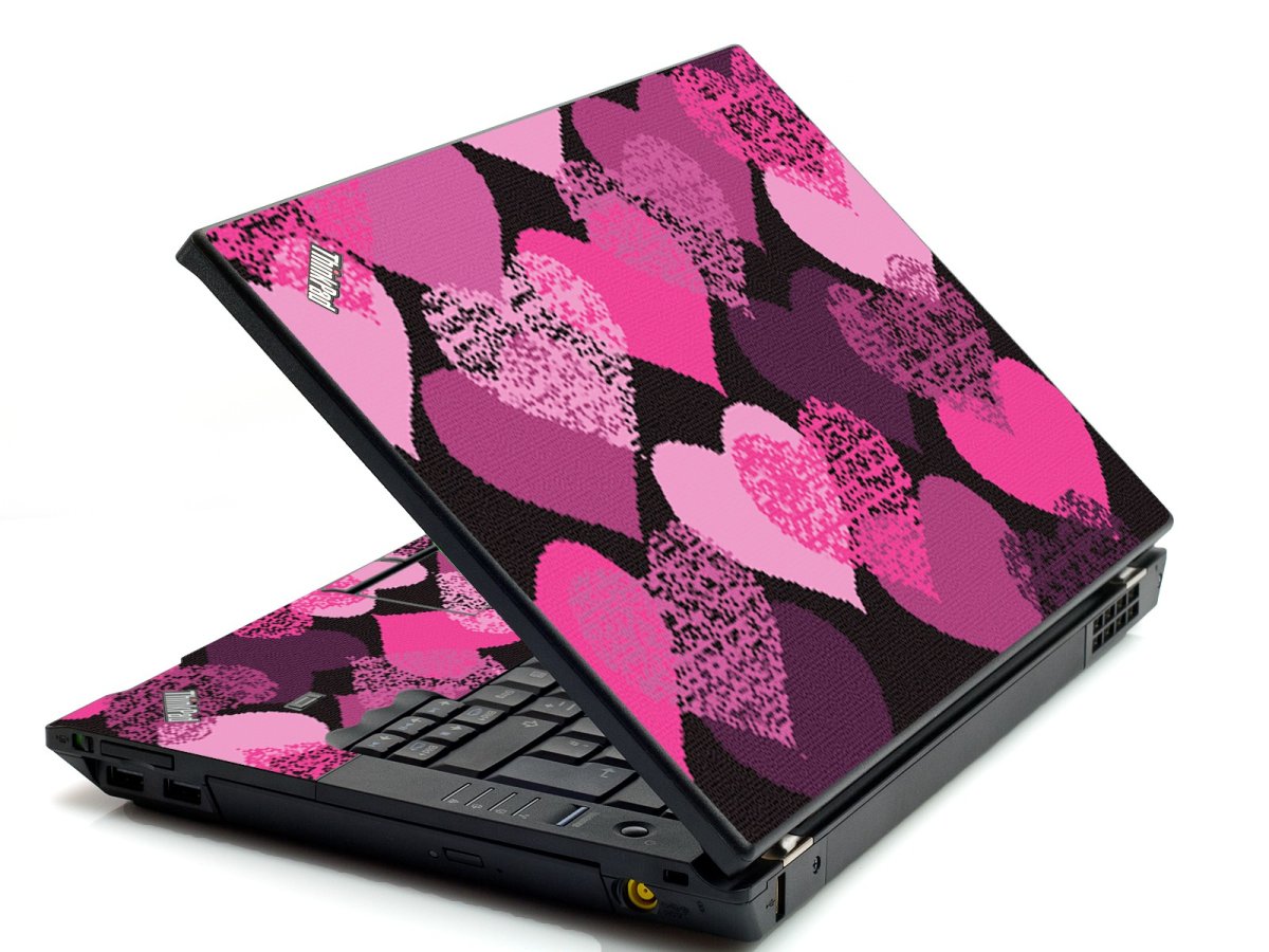 Pink Mosaic Hearts IBM L412 Laptop Skin