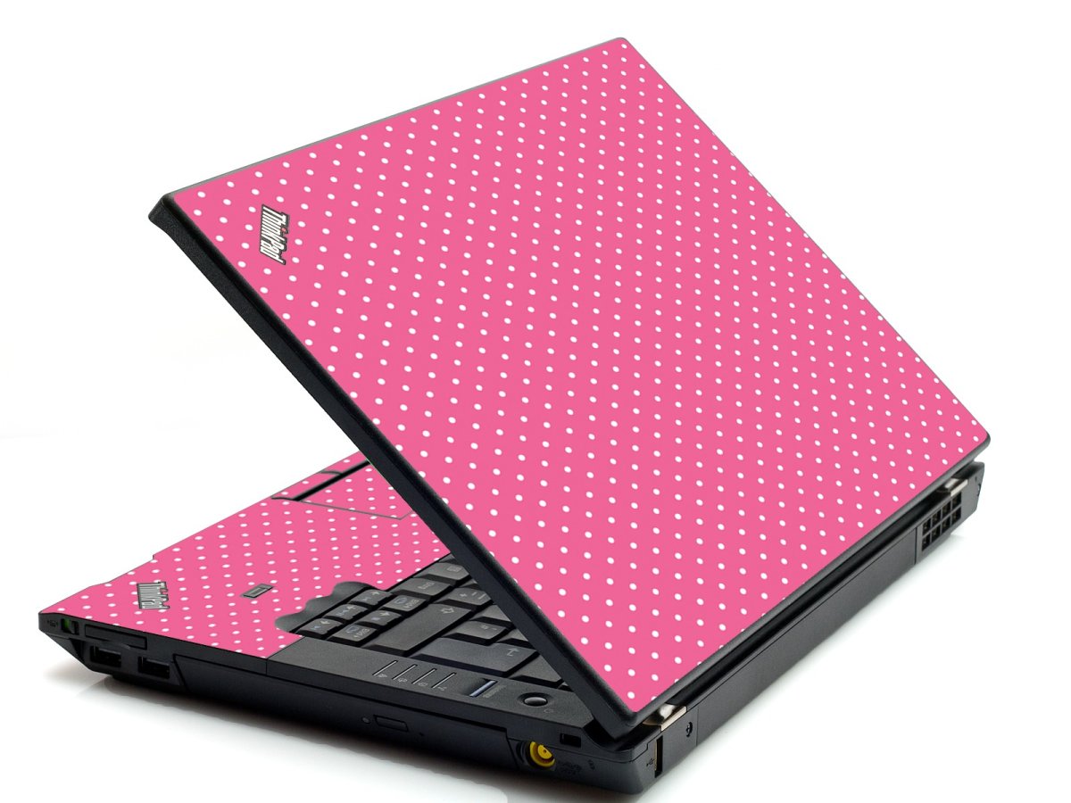 Pink Polka Dot IBM L412 Laptop Skin
