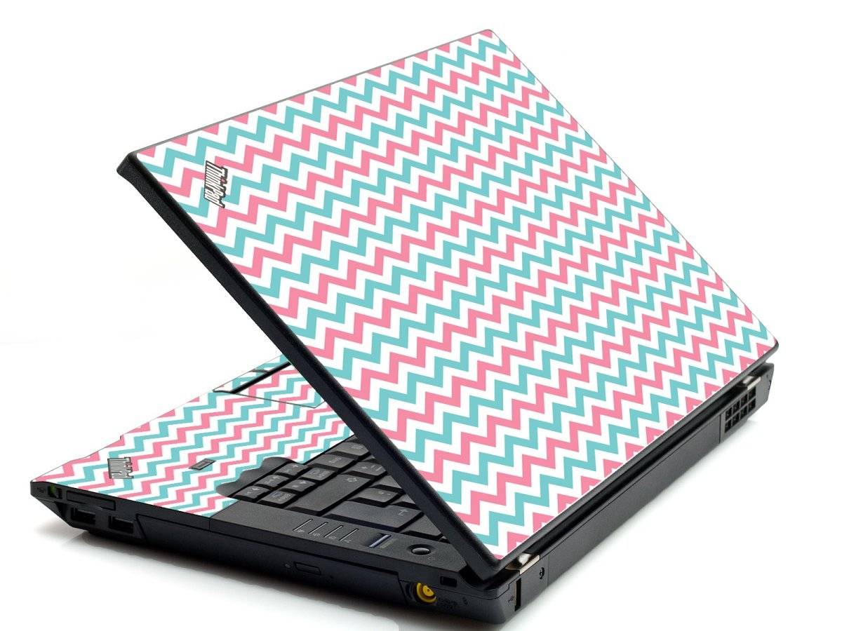 Pink Teal Chevron Waves IBM L412 Laptop Skin