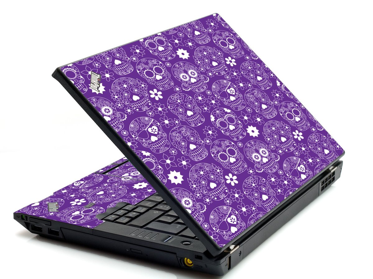 Purple Sugar Skulls IBM L412 Laptop Skin