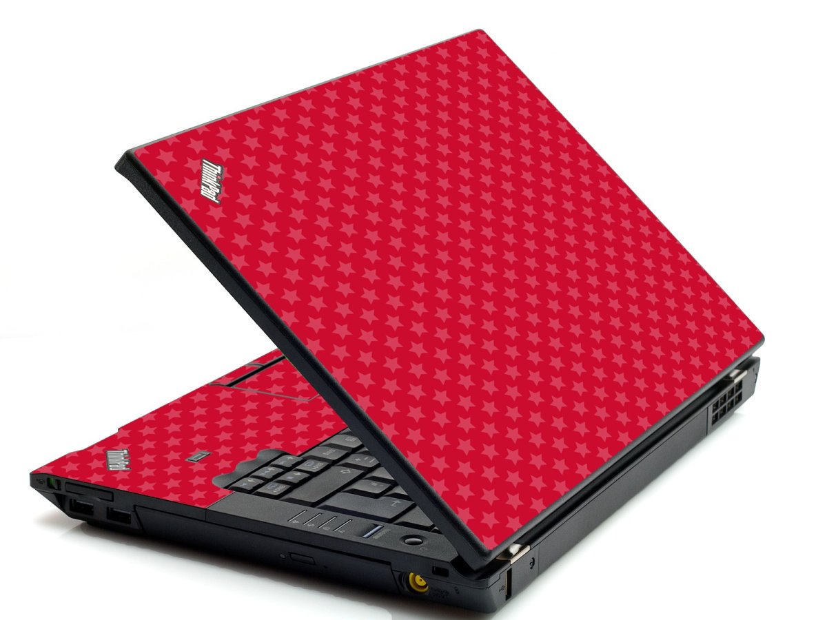 Red Pink Stars IBM L412 Laptop Skin